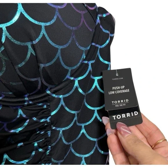 TORRID WOMENS 3-DD/F NWT Slim Fix Underwire Strappy Back One Piece Swimsuit HALO - Picture 11 of 15